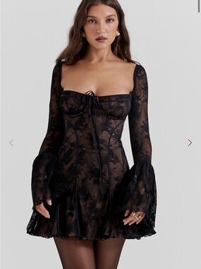 House of CB Black Lace Corset Dress